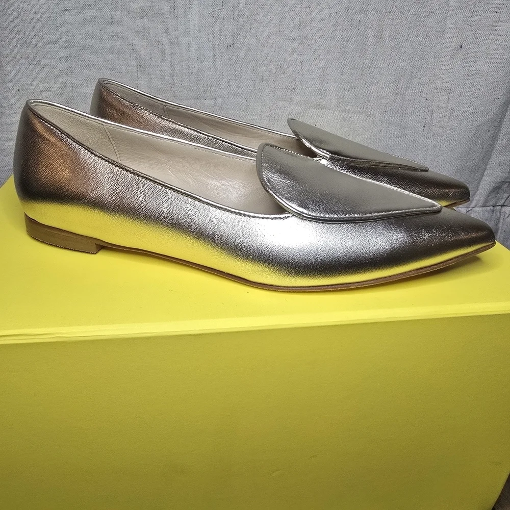Elegant Mavette  Silver Loafers for Women